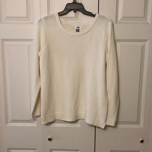 Old Navy chevron stitch polar bear off white womens sweater XXL cozy fireside - Picture 1 of 8